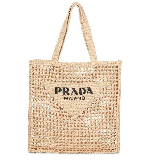 prada woven beach bag